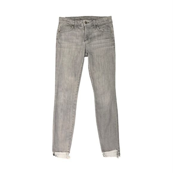 Joes Jean Womens 26 Gray Denim The Released Raw Hem Icon Skinny Ankle Stretch - Picture 1 of 14